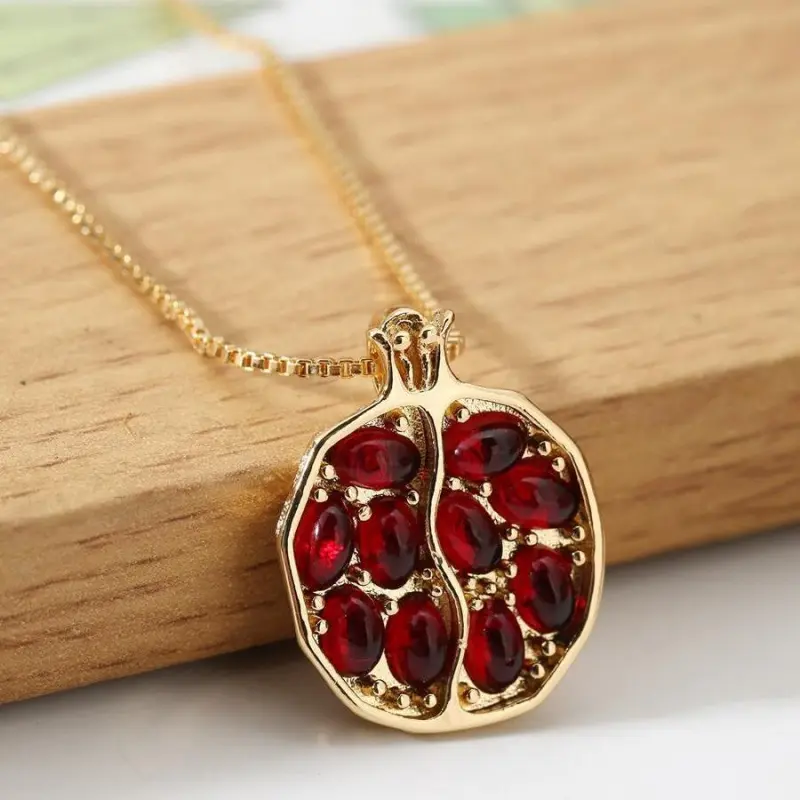 Women's Elegant Gold-Metal Coating Greek Goddess Persephone Pomegranate Rhinestone Choker Necklace - Female Costume Jewelry, No Excessive Flair, Daily Wear or Valentine's Day Gift, Rhinestones