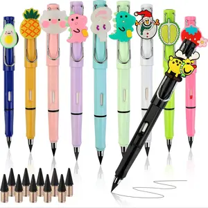 10pcs Infinity Pencils, Everlasting Inkless Pencil with Eraser, Art Drafting Pencils, Cute Forever Pencil for Students, Study Tool, Stationery Supplies, Unlimited Writing Eternal Pencils, Writing Tools, Cool Pencils