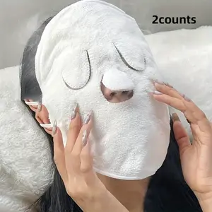 Reusable Hot Compress Face Towel, 2 Counts Soft Skin-friendly Face Mask for Hot and Cold Use, Facial Skin Care Tool for Women & Men, Facial Care Tools, Face Skin Towels