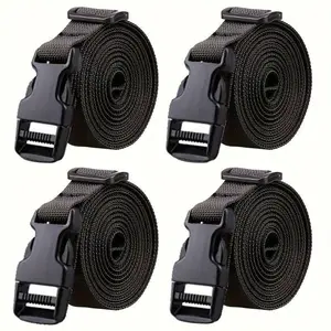 4pcs Nylon Luggage Straps Suitcase Belts Adjustable Backpack Straps Travel Accessory Bag Shoulder Straps For Heavy Cargo Lashing Durable Solid Adjustable Strap