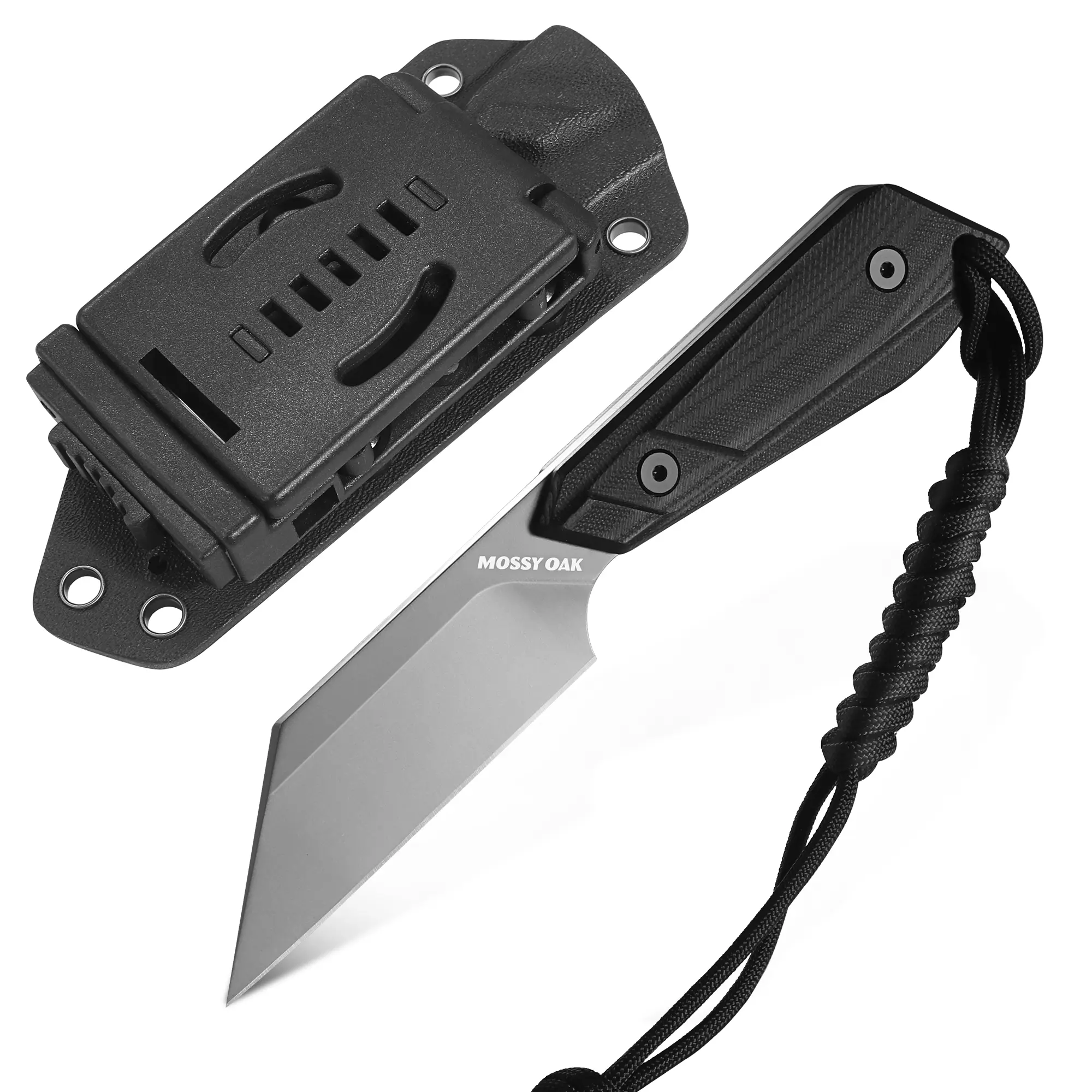 #summersale MOSSY OAK Fixed Blade Knife, 14C28N Full Tang Tanto Knife with Sheath for Camping, Hiking, Tactical Use