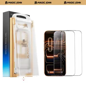 【DealsForYouDays】MAGICJOHN AR Anti-Glare HD Screen Protector for Phone  Outdoor Sunlight Readable  Ultra Thin Black Border Full Coverage  3D Curved Edge Smooth Touch  Dust & Drop Resistant  Earpiece Protection  AR Clarity / 28° Privacy Options Available