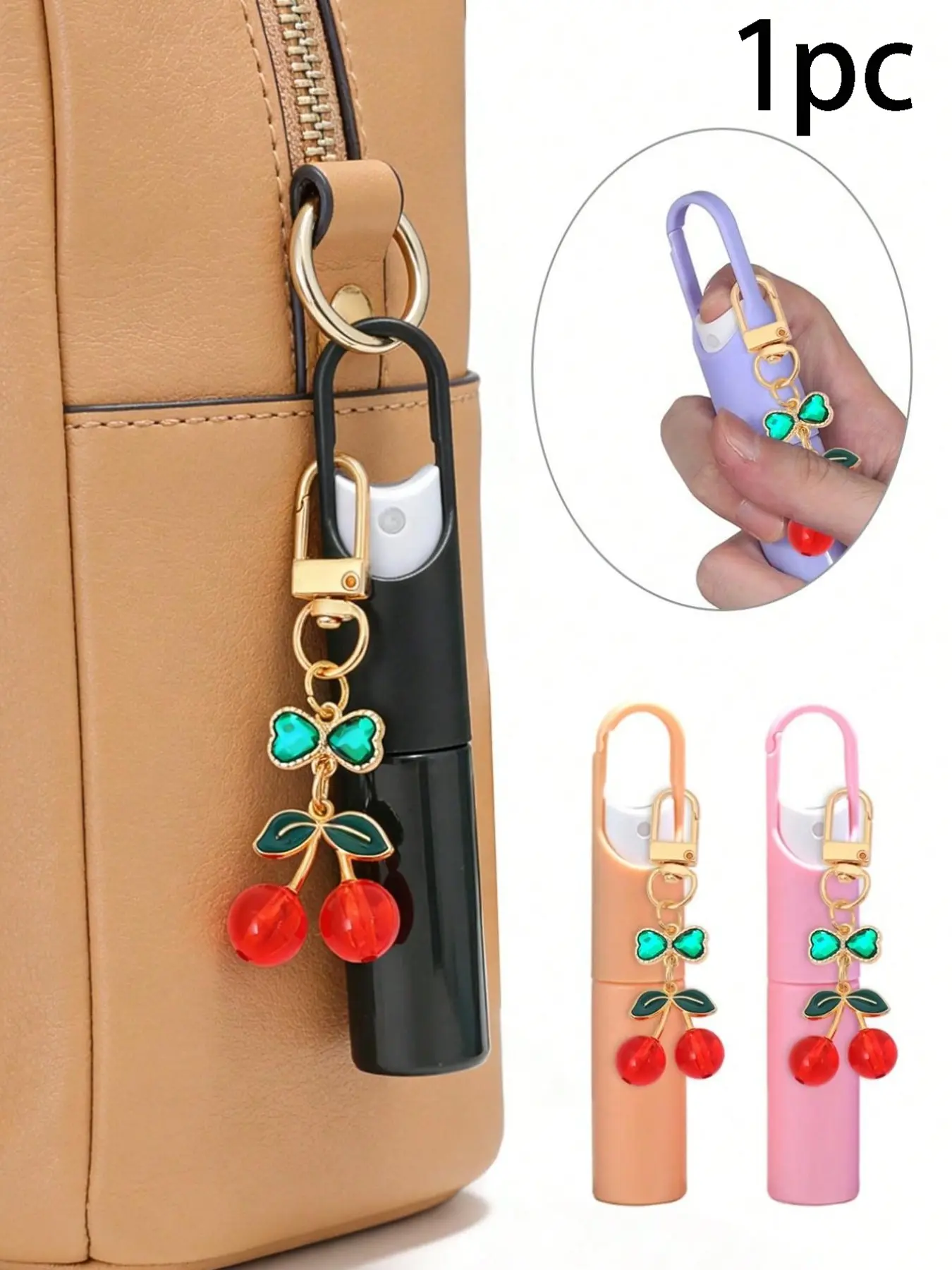 Cute Cherry Shape Portable Compact Perfume Spray Bottle, Travel Refillable Mini Fragrance Atomizer, Fashion Keychain Holder, Ideal Gift for Women