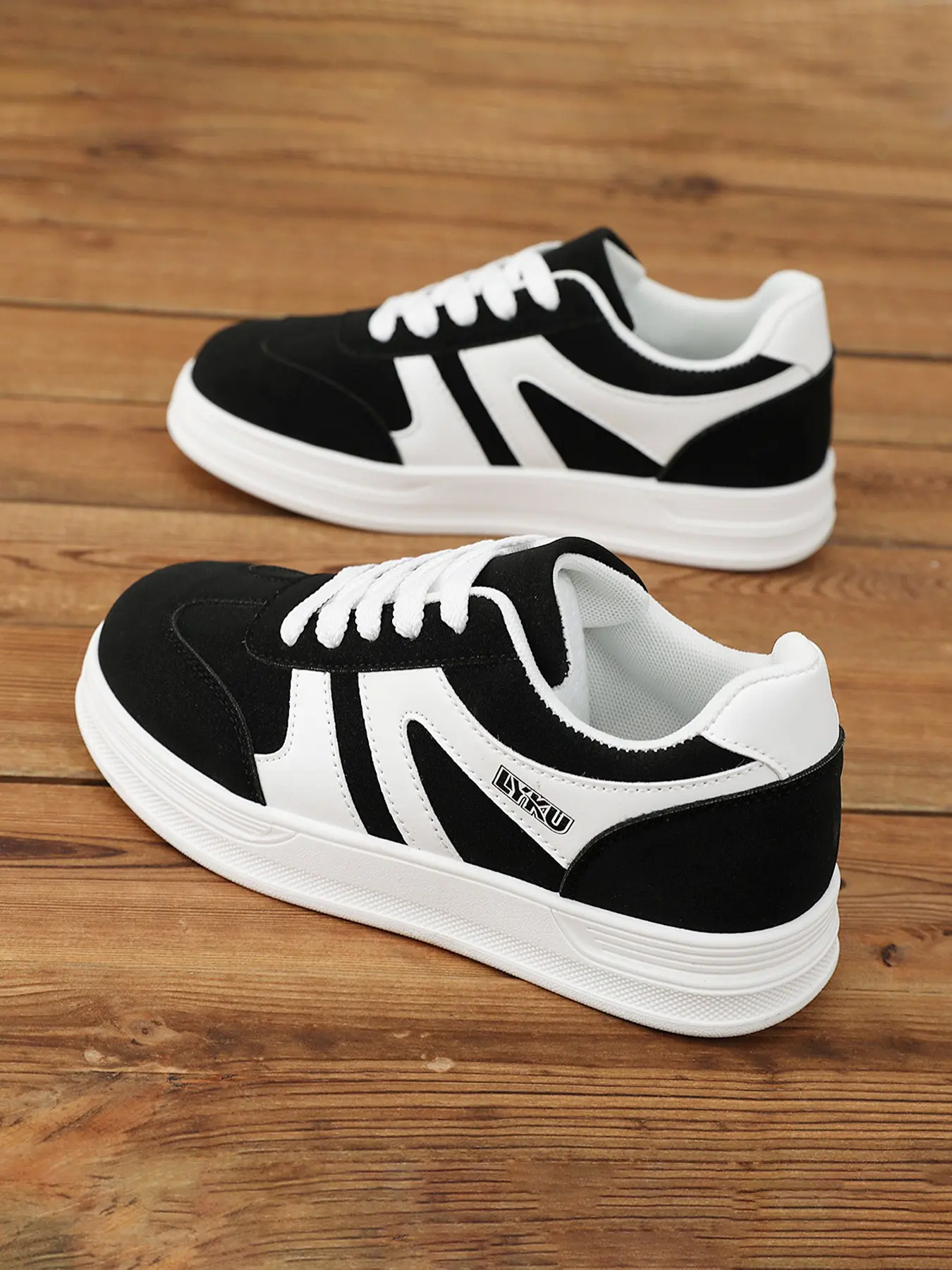 Women's Casual Sports Shoes, Skateboarding Sneakers, Road Running Shoes, Thick Sole Height Increase, Breathable Mesh, Party Shoes, Lace Up Sneaker