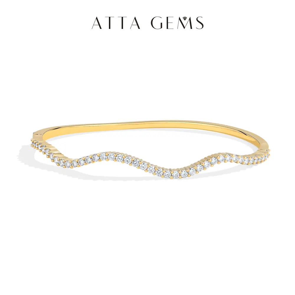 ATTAGEMS S925 Sterling Silver Moissanite Tennis Bracelet for Women, 2.0mm D Color VVS1 Round Cut Fine Jewelry, Female, Yes, Adults, Anniversary, Moissanite Jewelry, Bangle, Fashion, Casual Artificial Gemstone Bracelets & Anklets, Modern Artificial Gemston