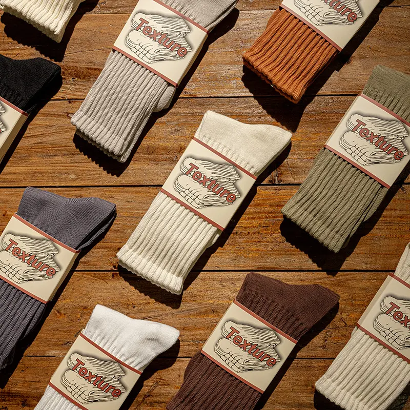 (Buy One Get One Free) Thick Thread Mid-Calf Solid Color Cotton Socks, American Retro Thick Knit Long Socks for Autumn and Winter