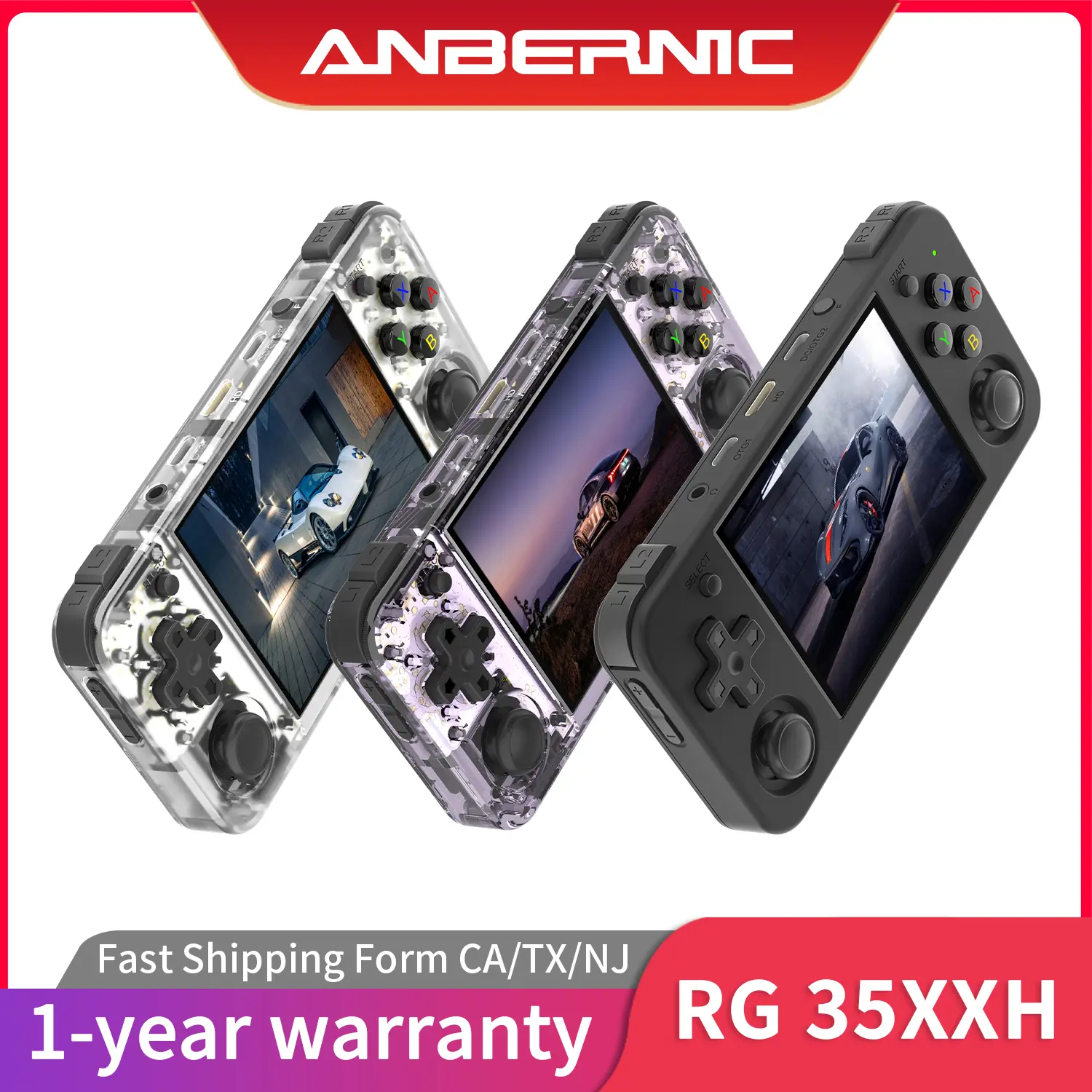 ANBERNIC RG35XX H Retro Handheld Game Console Linux System RG35XXH For Playing Video Games 3.5-inch IPS 640*480 Screen Retro Game Player 3300 mAh 5G WiFi Bluetooth 4.2 Holiday Gifts