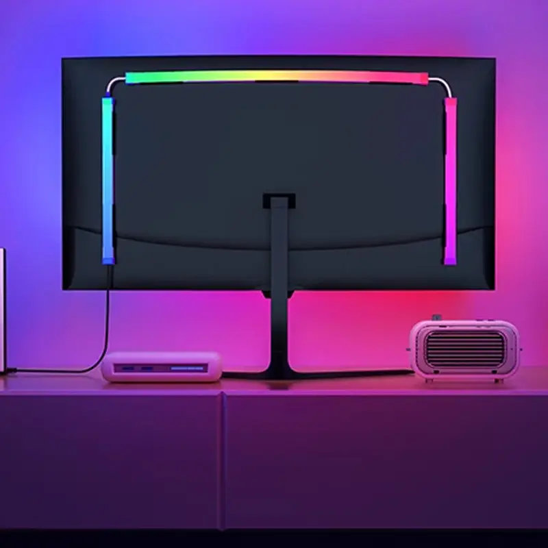 27-Inch RGBIC LED Strip Light for Gaming, Smart App Control, Music Sync, USB Powered for PC Monitors