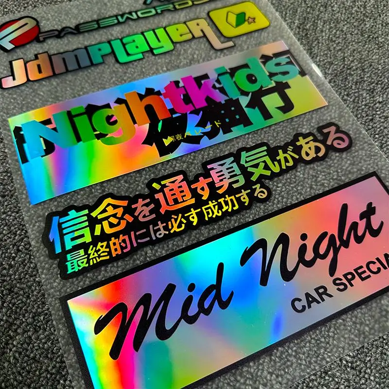Set of JDM car stickers, durable and waterproof Japanese racing style suitable for window modification, car body and motorcycle fuel tank, etc. Universal coating car stickers Rear Side Decal Vinyl Decals