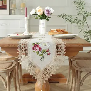 Elegant Embroidered Table Runner, Durable Fabric Design, Perfect for Home Decor & Party Events, Ideal for Dining Tables & Weddings