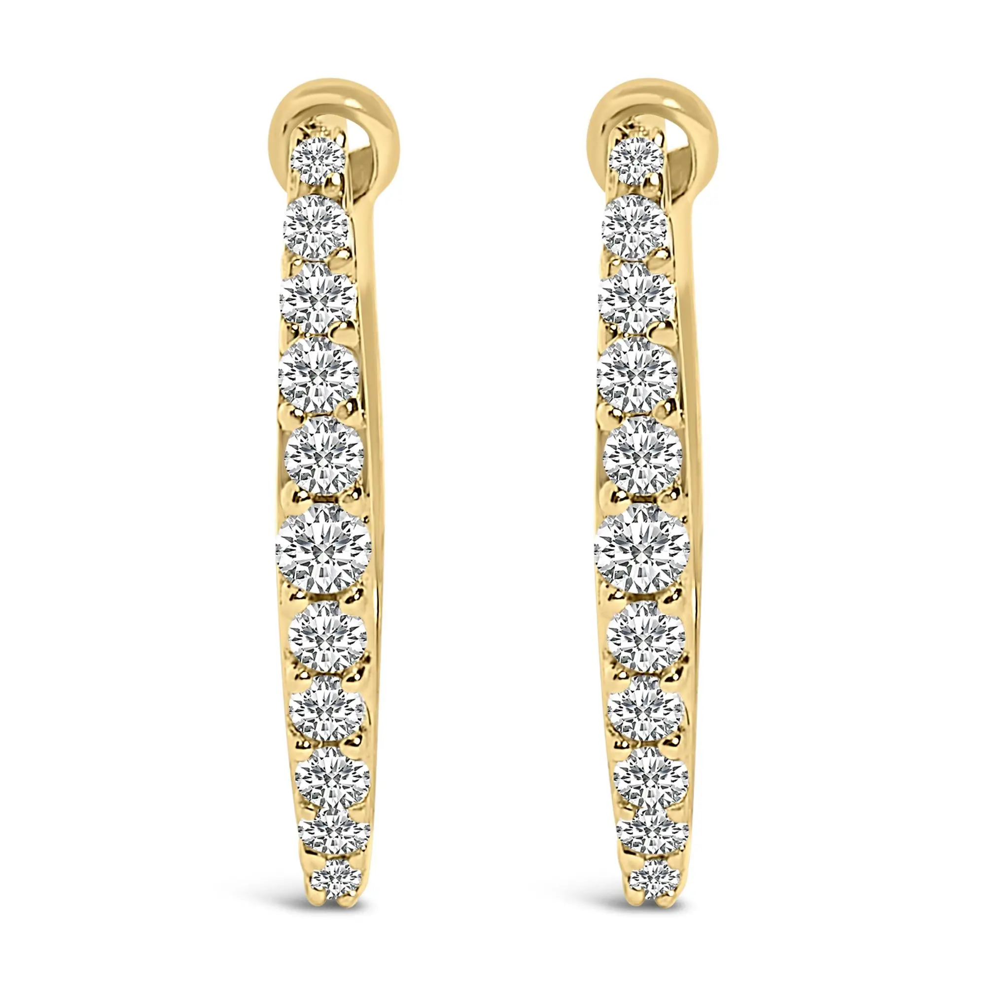 10K Gold 1/4 Cttw Lab Grown Diamond Heart Shaped Huggy Hoop Earrings