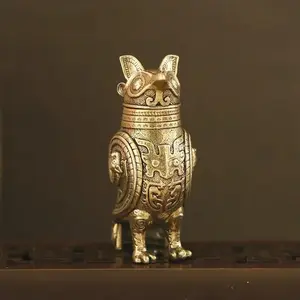 1pc Solid Brass Antique Owl Statue, Home Decor Ornaments, Vintage Animal Decor for Home, No Electricity Required, Perfect for Any Room