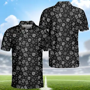 Poker Card Shirt – Black White Playing Cards Polo, Stylish Casino Gambler Look for All Ages