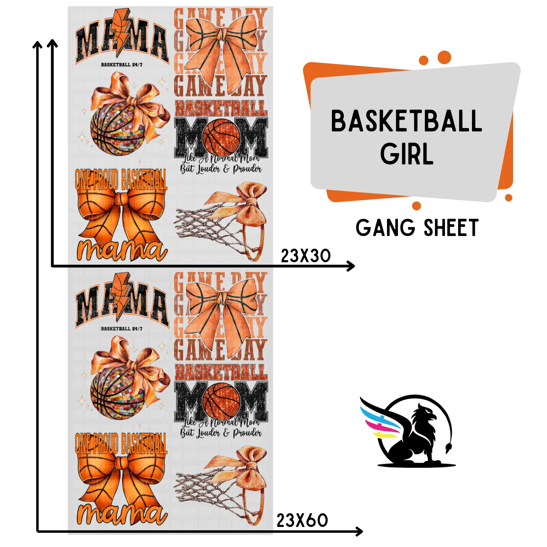 Basketball Girl | Premade DTF Transfer Gang Sheet For Graphic Tees