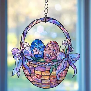 Easter Suncatcher, Colorful Easter Egg Window Decor, Spring Easter Egg Shaped Suncatcher, Christian Easter Holiday Decor