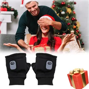 Rechargeable Heated Gloves, Electric Fingerless Gloves, USB Hand Warmer, Winter Warm  Gloves, Hand Warmer for Men Women