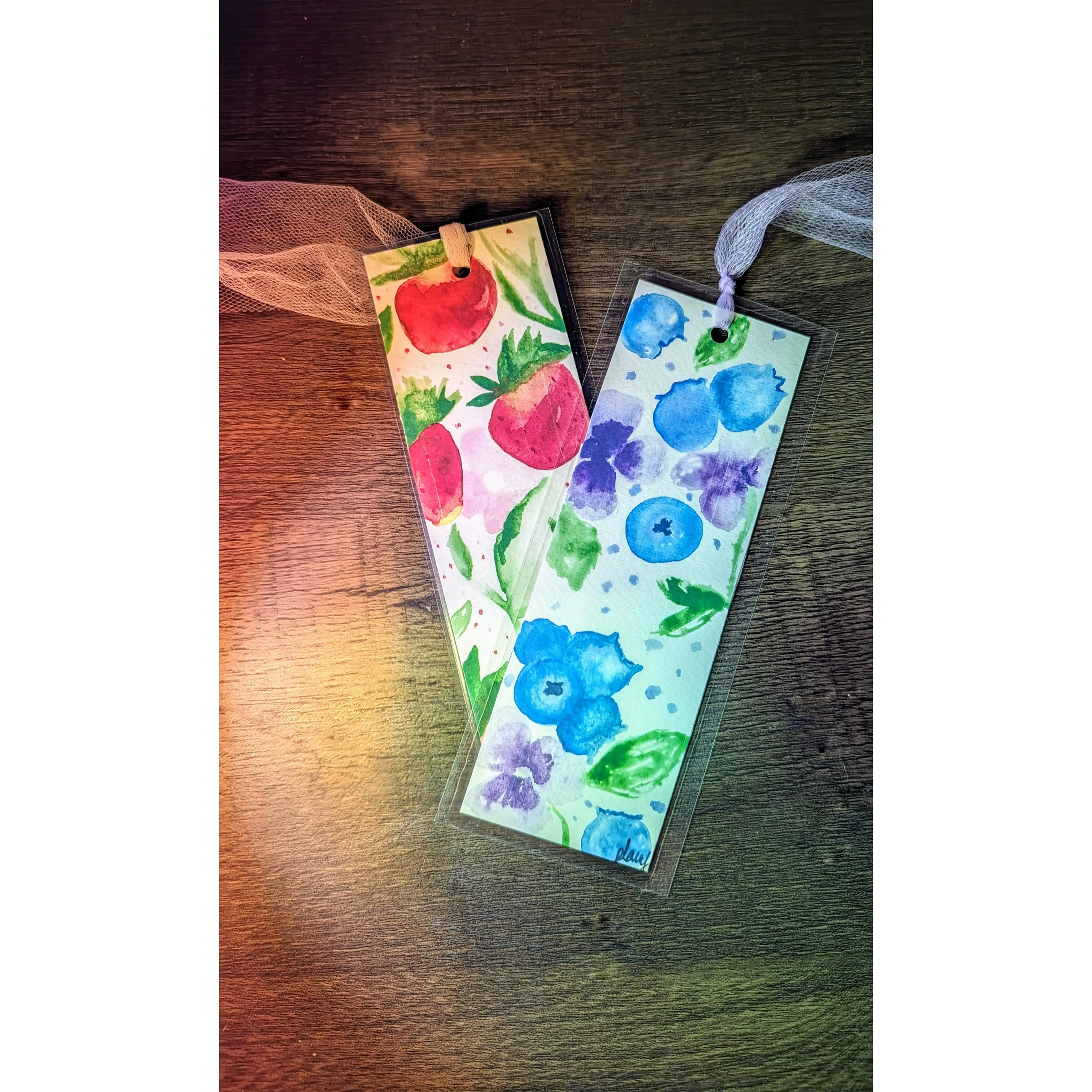 Cottagecore Fruity Watercolor Bookmarks