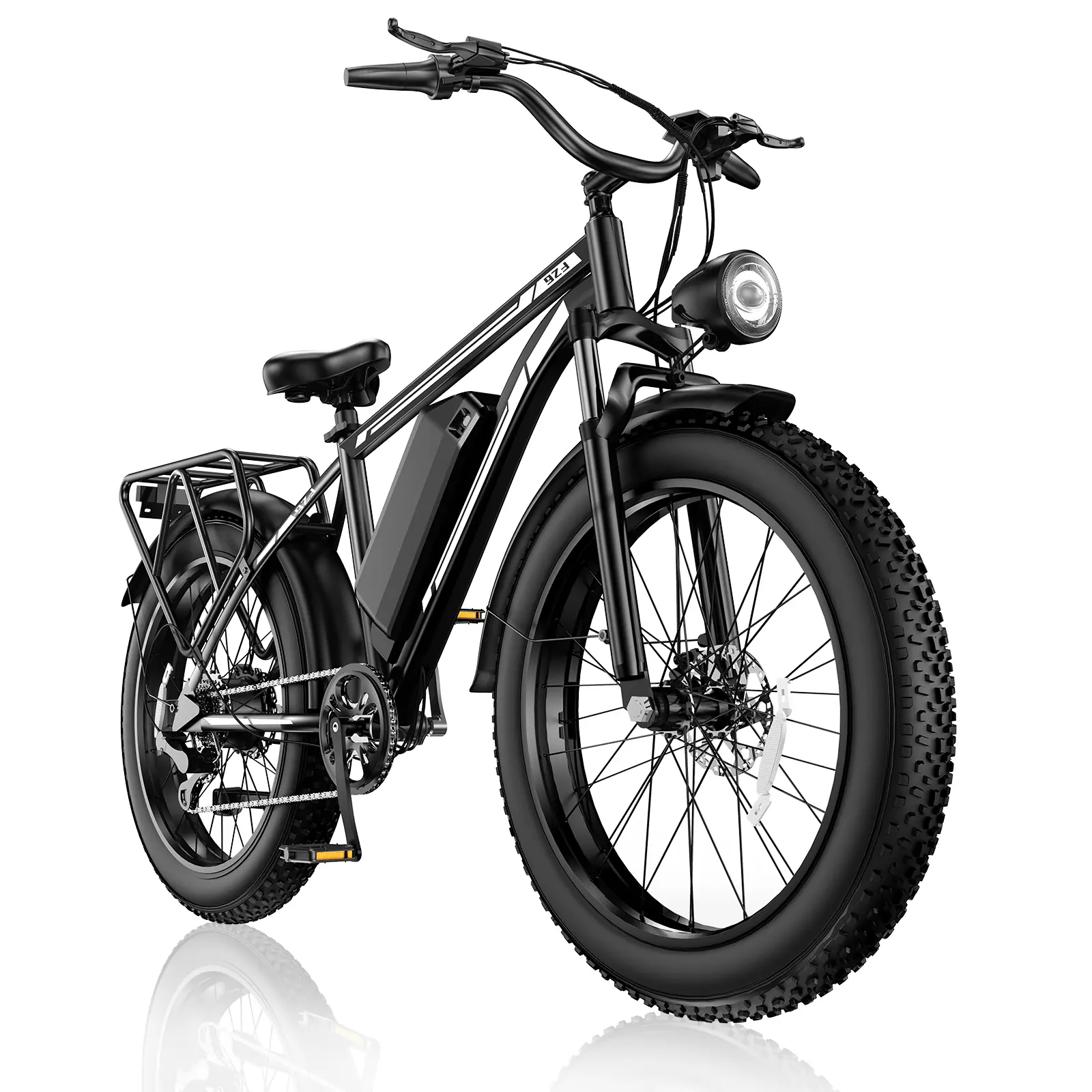 Off-Road Ebike for E-Biking & Off-Road Ride - 1000W Rear Wheel Drive Motor, 26'' Fat Tire, Full Suspension, 48V 15.6AH Removable Battery, 31MPH Top Speed, 40-55Mile Range, LED Headlight, Ebikes