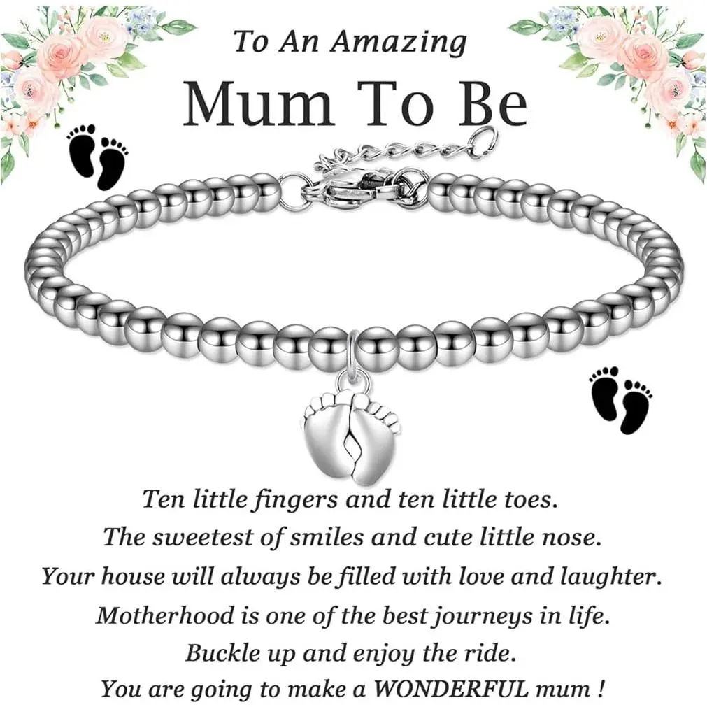 Mumcard+silver bead bracelet on the sole