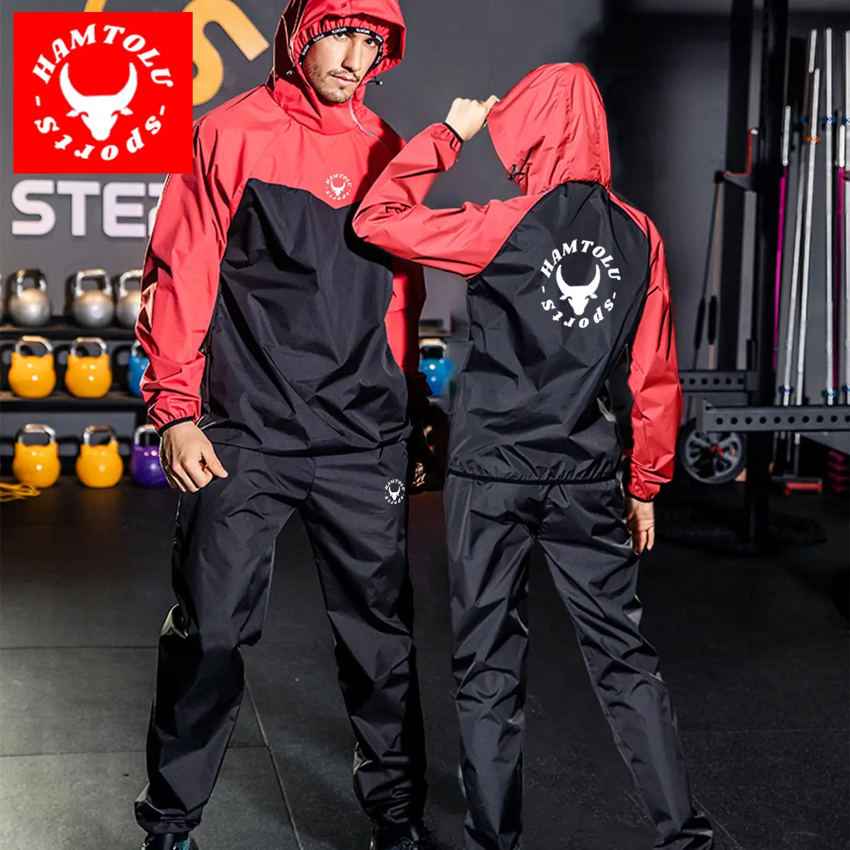 HAMTOLU Unisex Sauna Suit SportswearSweat Suit Boxing Exercise Jacket and PantsFitness Training Clothes Outdoorfun AthleticWorkout Women Men Insulated Ski Snowboard Overalls