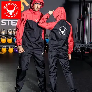 HAMTOLU Unisex Sauna Suit SportswearSweat Suit Boxing Exercise Jacket and PantsFitness Training Clothes Outdoorfun AthleticWorkout Women Men