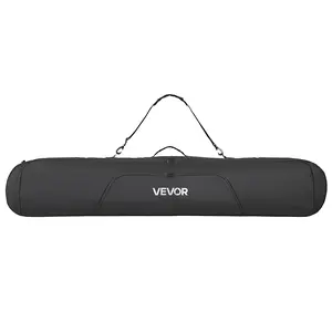 VEVOR Snowboard Bag,  Up to 65 in/165 cm, Padded Skis & Snowboards Bag for Air Travel, 600D Waterproof Oxford Fabric, with Adjustable Inner Straps, for Skis Poles Goggles Gloves Helmet Boots (Black)