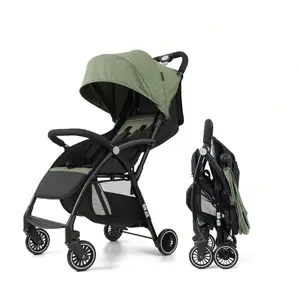 Adjustable Lightweight Baby Stroller - Strollers for Babies with Steel Frame, Quick-Foldable High Landscape, 5-Point Harness, Large Capacity Diaper Bag, Shock-Absorbing Spring, Must-Have for Travel & Gifting,summervibes
