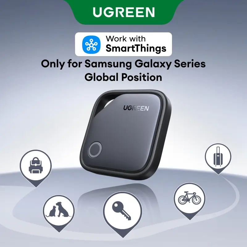 UGREEN FineTrack S 2-Pack Bluetooth Tracker Tags Work with Samsung SmartThings APP (Samsung Only), 550-Days Replaceable Battery Item Finder Smart Tag for Key Luggage Passport,Summer Sale tiktokshopbacktoschool