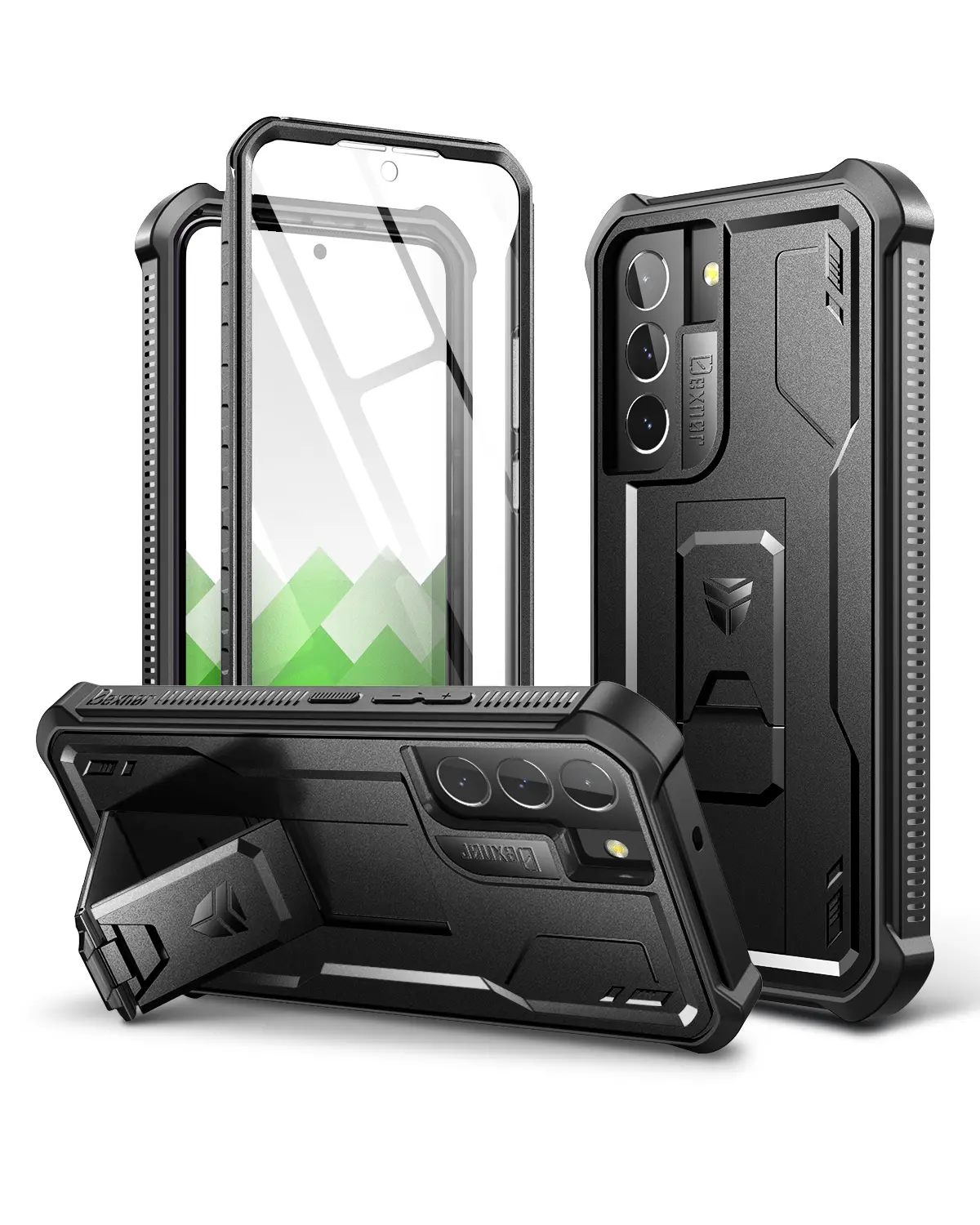 Dexnor for Samsung Galaxy S22 Case, [Built in Screen Protector and Kickstand] Heavy Duty Military Grade Protection Shockproof Protective Cover for Samsung Galaxy S22 5G