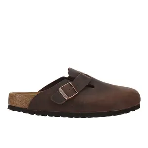 BIRKENSTOCK Mens Boston Soft Footbed Oiled Leather Clogs Casual - Brown
