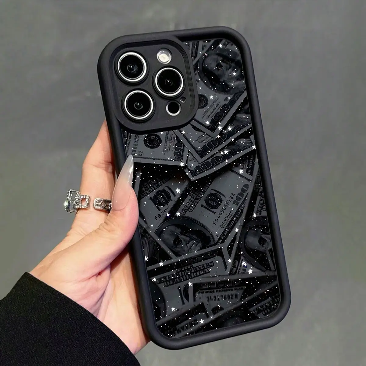 One Dollar Us Pattern Phone Case, Soft Full Coverage Anti-Scratch Non-Slip Fingerprint Resistant, Glitter Cover, Fits Apple iPhone 17promax 17pro 17plus Air 16plus 15 14 13 12 11 X XR, Accessories