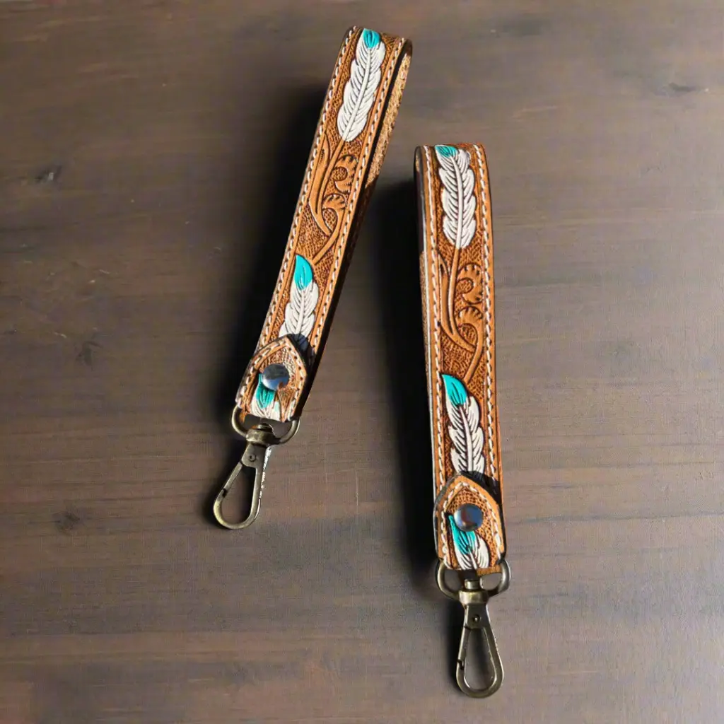 western leather keychain