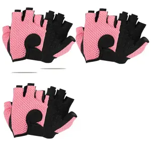 3 Pairs Half-Finger Sports Gloves, Breathable Non-Slip Fitness Gloves for Men & Women, Gym Workout Protective Gym Accessories,summervibes outdoorfun