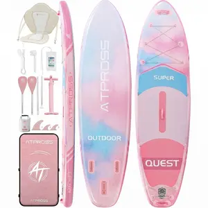 [Summervibes] 10'6''x33'' Inflatable Stand Up Paddle Board - 400lbs Capacity, Extra-Wide SUP with Kayak Seat, Anti-Slip EVA Deck, Premium Accessories Kit, Stable for Outdoor Single-Sport Activities (Yoga, Surf)