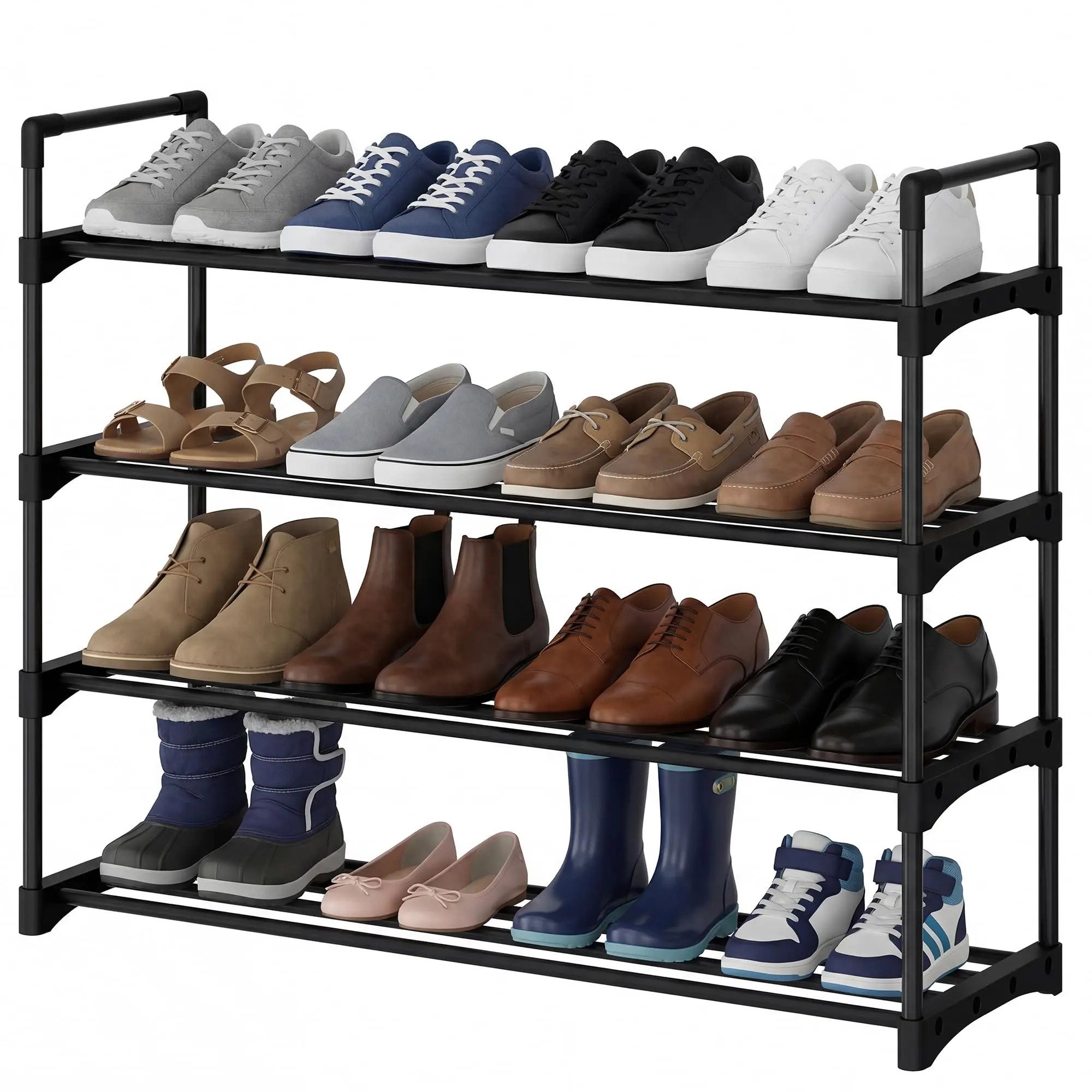 Garvee 10-Tier Shoe Rack, Slim Shoe Storage Organizer with Metal Frame & Non-Woven Fabric Shelves, Adjustable Design for Entryway, Bedroom,