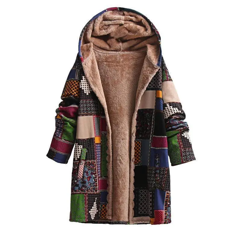[Large Warm Hooded Sweatshirt Jacket] Women's Hooded Sweatshirt Warm Plush Jacket Large Size Womenswear Coats Tops Fit Casual Long Sleeve Day StyleGift