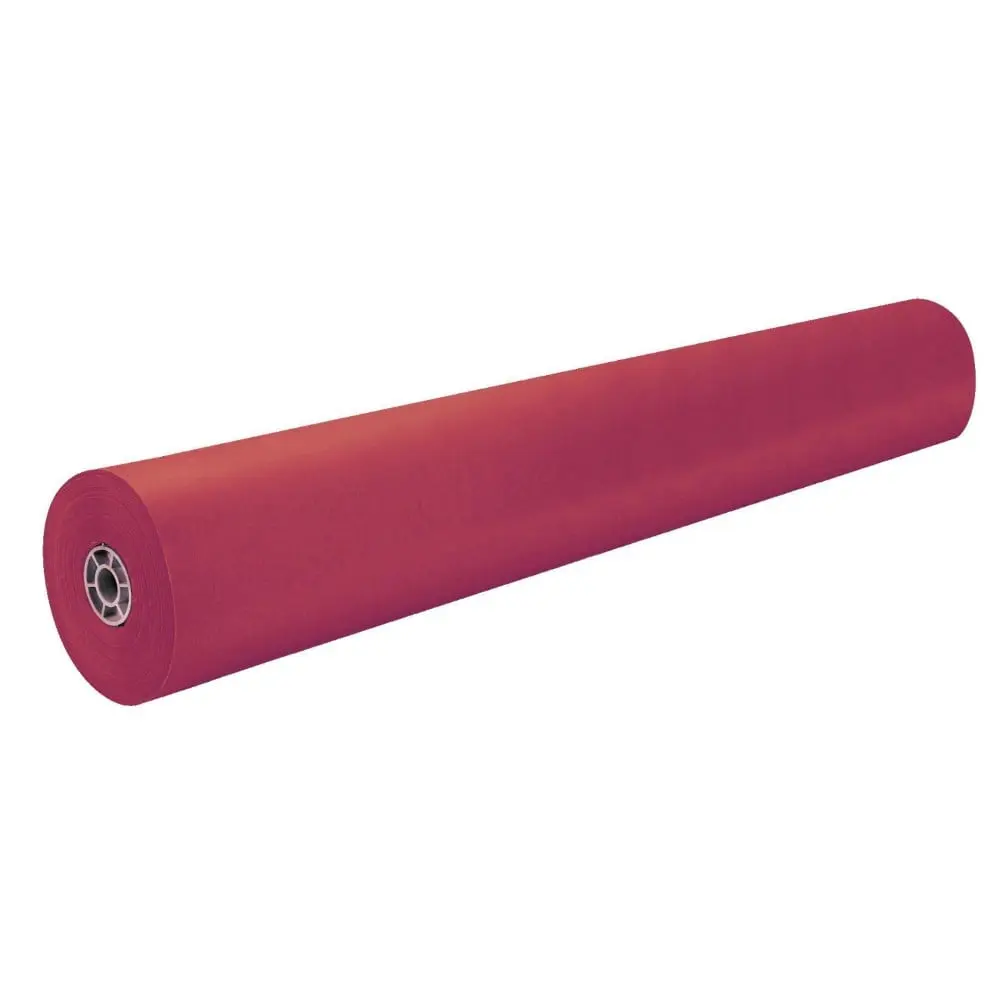 Rainbow Kraft Duo-Finish 100% Kraft Fiber 40 lbs Light-Weight Paper Roll - 36 in x 1000 ft Scarlet - Ideal for Finger Painting, Bulletin Board Displays, Fade Resistant Office Stationery
