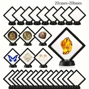 3D Floating Frame Display Stand, Lightweight Frame Design, 20pcs/set Jewelry Display Stand, Jewelry Organizer, Home Decor for Living Room, Bedroom, Office, Photo