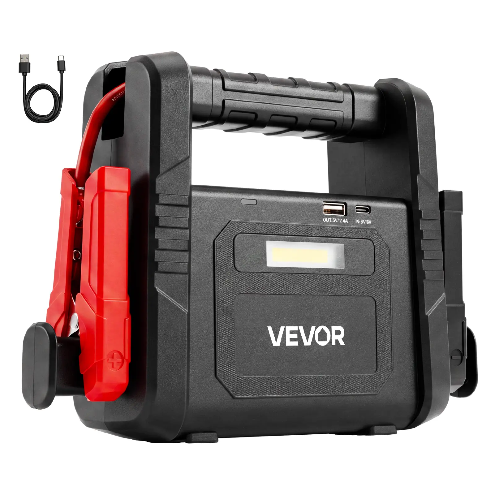 VEVOR Jump Starter 6000A Peak Portable Car Battery Booster Jump Box 12V, for Up to Most Gas / 10.0L Diesel Engine, Power Bank, 3 Mode Emergency LED Flashlight, Lithium Battery Pack, with USB Output