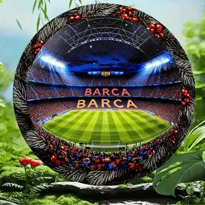 1 Piece of "Dream of Camp Nou Aluminum Plaque" 8inch Football Stadium Wall Decoration|Barcelona-themed Metal Embossing|Bar Garage Fan Sanctuary|Faith Pendant for Office and Bedroom|Waterproof and Rustproof Fan Collectible|Vintage Metal Sign