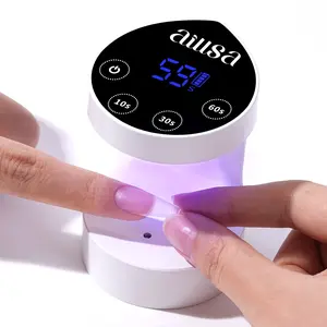 AILLSA Upgraded Mini UV Light with Auto Sensor, Rechargeable LED Flash Cure UV Lamp, 4 Timers Setting Nail Light for Nail Extension/Nail Polish, Portable USB Nail Dryer for Home&Salon Use Nail Art Nail Care nail light Cutics Manicure