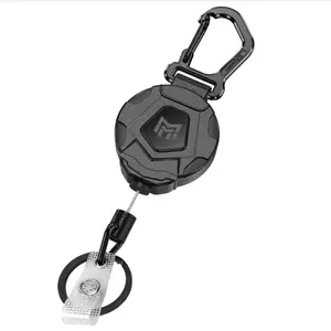 MNGARISTA Retractable Keychain, Heavy Duty Carabiner Badge Holder, Tactical ID Badge Reel with 31.5” Steel Retractable Cord, 8.0 oz
