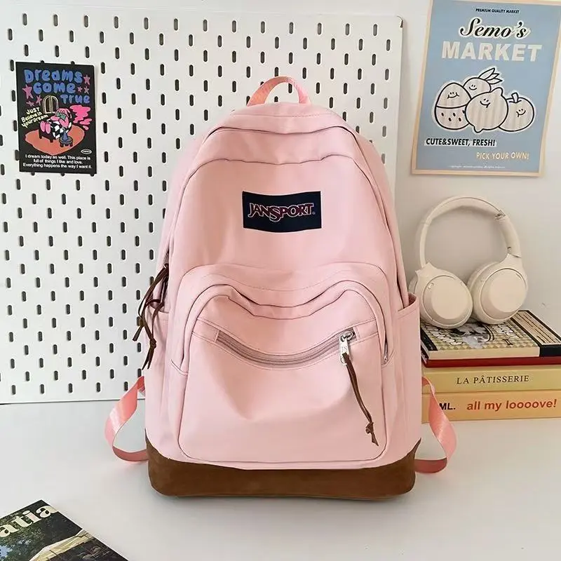 Pink JanSport Right Pack Backpack Durable Daypack with Padded 15" Laptop Sleeve, Spacious Main Compartment & Integrated Water Bottle Pocket Outdoor Fitness Laptop bag