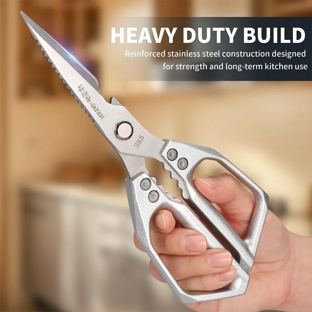 Multi-Purpose Kitchen Cutting Shears, Rustproof Food-Safe Alloy Steel Scissors for Chicken, Fish, Vegetables