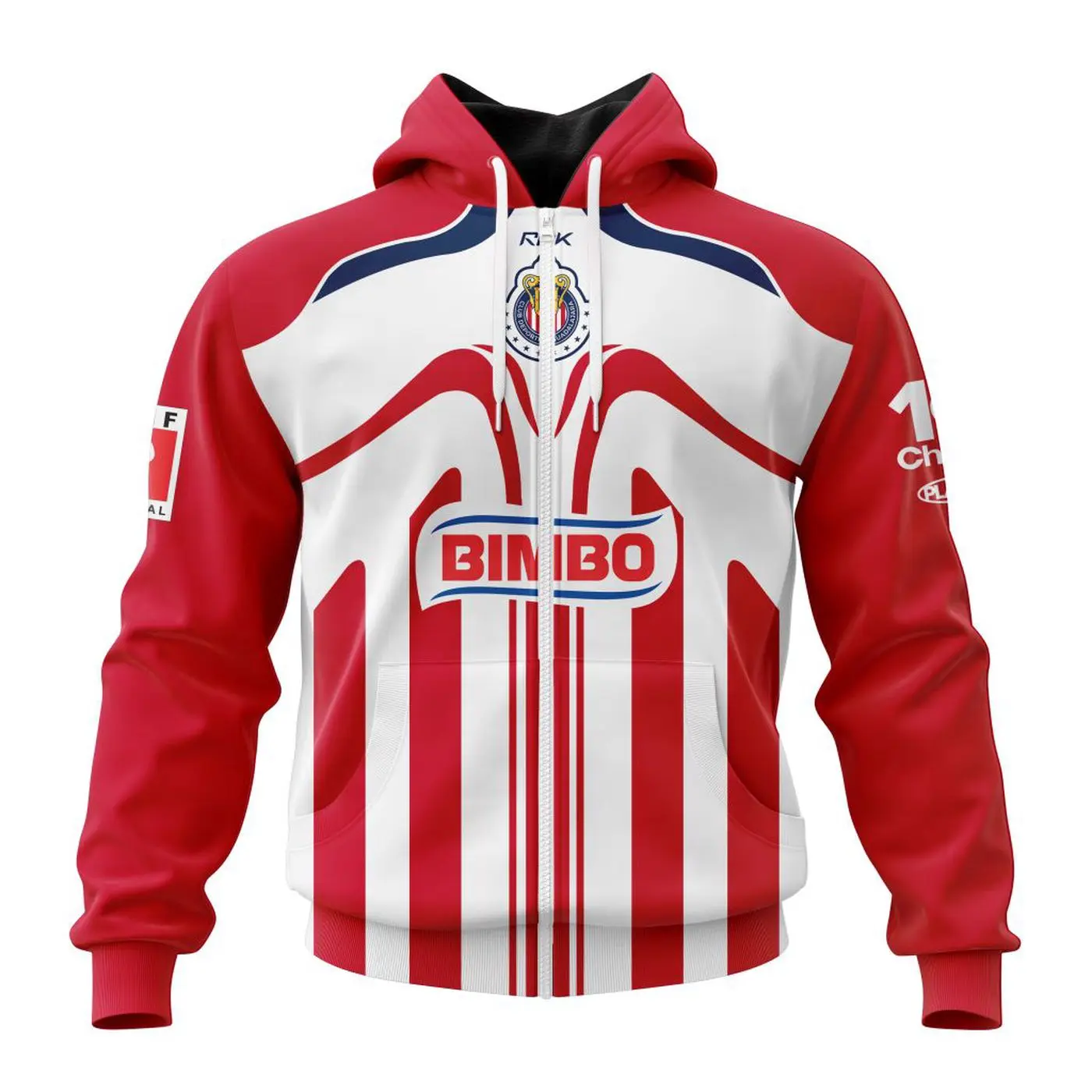 LIGA MX Chivas Guadalajara Retro 2006 Home Kits Hoodie Zip