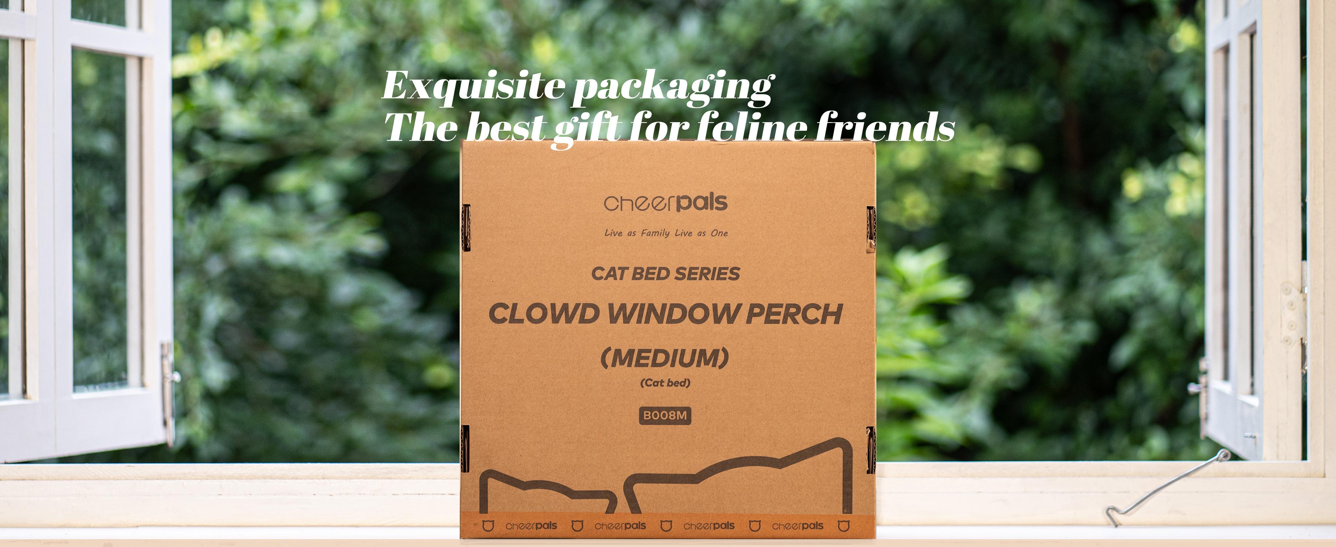 Foldable Window Perch for Medium/Large Cats - Cordless (Keeps Setup Simple), Fold-Up Design (Easy Storage), Zip Closure, Machine-Washable Bed Cover, Robust Metal Frame, Window View Hammock