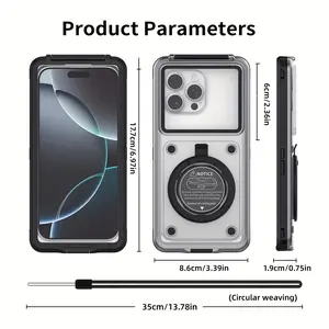 Waterproof IP68 Phone Case for 15m Depth, Dustproof and Transparent Anti-Fog, Ideal for Snorkeling and Island Travel, Underwater HD Shooting, Universal for Most Smartphones