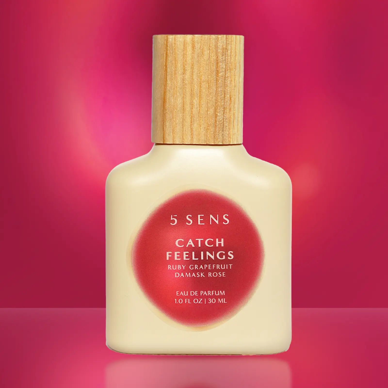 5 SENS Catch Feelings Damask Rose Perfume | That First-Blush Feeling | Eau de Parfum 30mL & 10mL | Lychee, Damask Rose, Vetiver | Long-Lasting Clean Vegan Fragrance