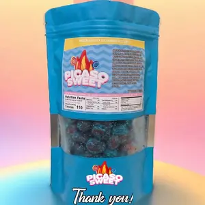 Picasso Sweet Sour Blue Razz Viral Gusher 6 Ounces Bags Chewy gummies Candy Variety Pack Candy Snack
