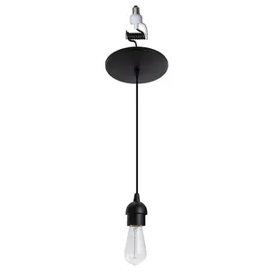 Matte Black Instant Pendant Light - Recessed Can Conversion Kit with Adapter Only